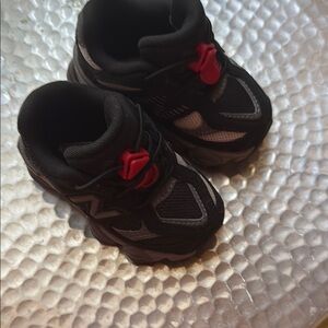New Balance Black and Red Athletic Sneakers